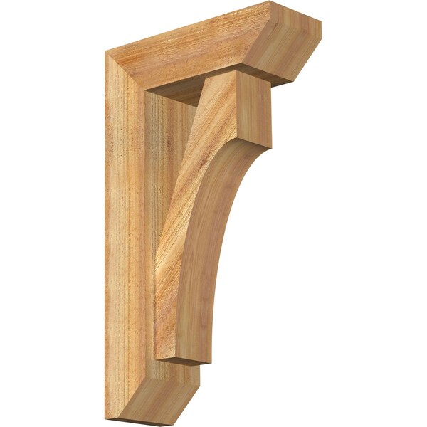 Ekena Millwork Westlake Slat Rough Sawn Bracket w/ Offset Brace, Western Red Cedar, 6"W x 16"D x 28"H BKT0604X16X28WTL06RWR - main